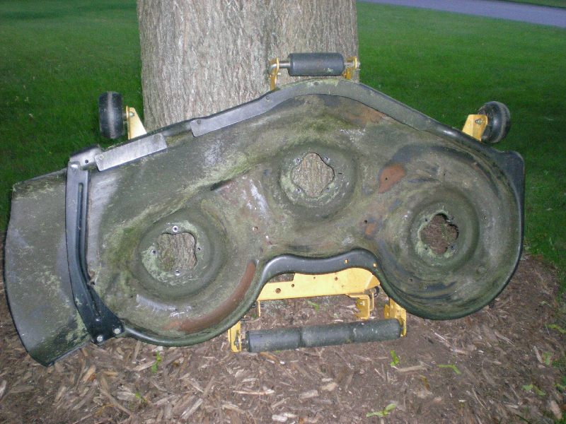How to best strip rust/paint/grassgoo from mower deck underside Page