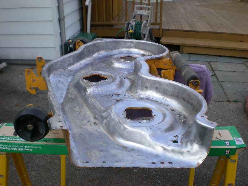 How to best strip rust/paint/grassgoo from mower deck underside Page